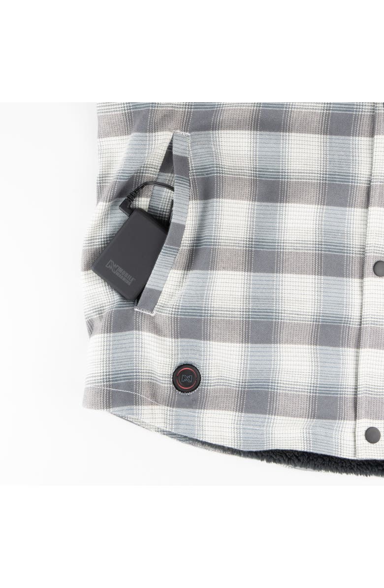 Mobile Warming 3 Season Flannel Heated Shirt Jacket, Alternate, color, Grey