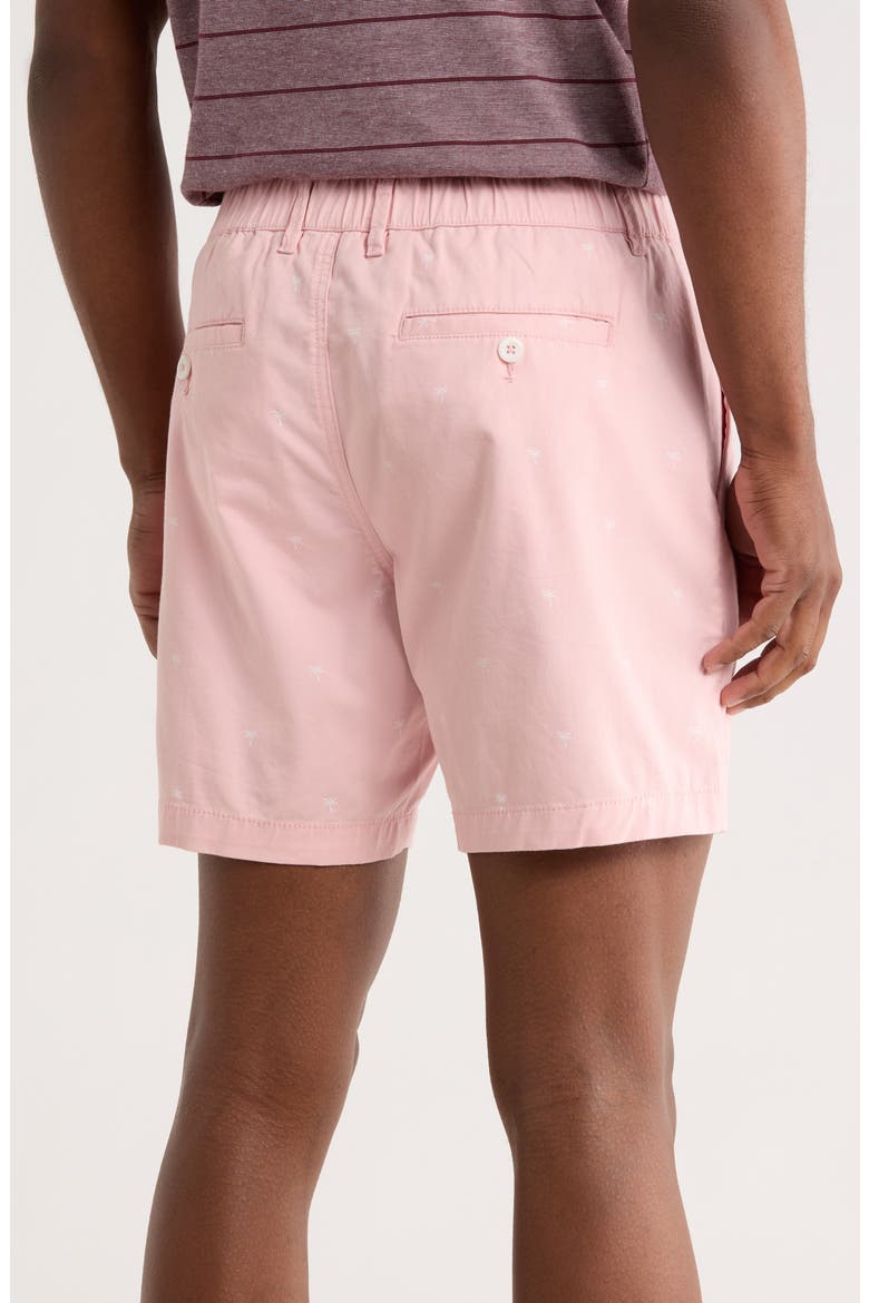 Palm Trees Stretch Cotton Shorts, Alternate, color, PINK