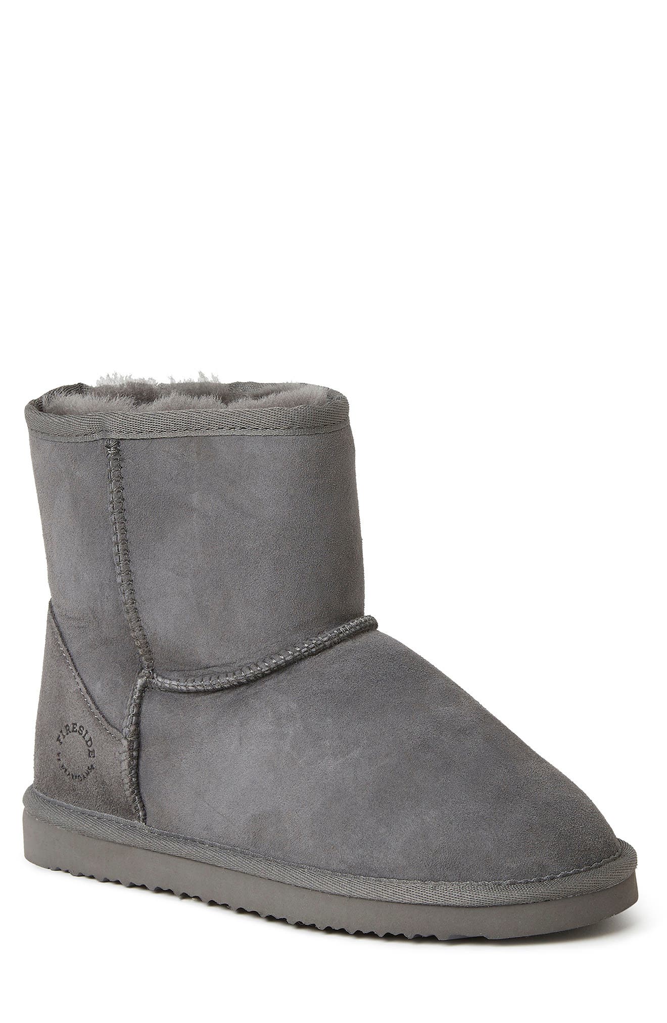 FIRESIDE BY DEARFOAMS Rosebery 6" Genuine Shearling Pull-On Boot, Main, color, GREY