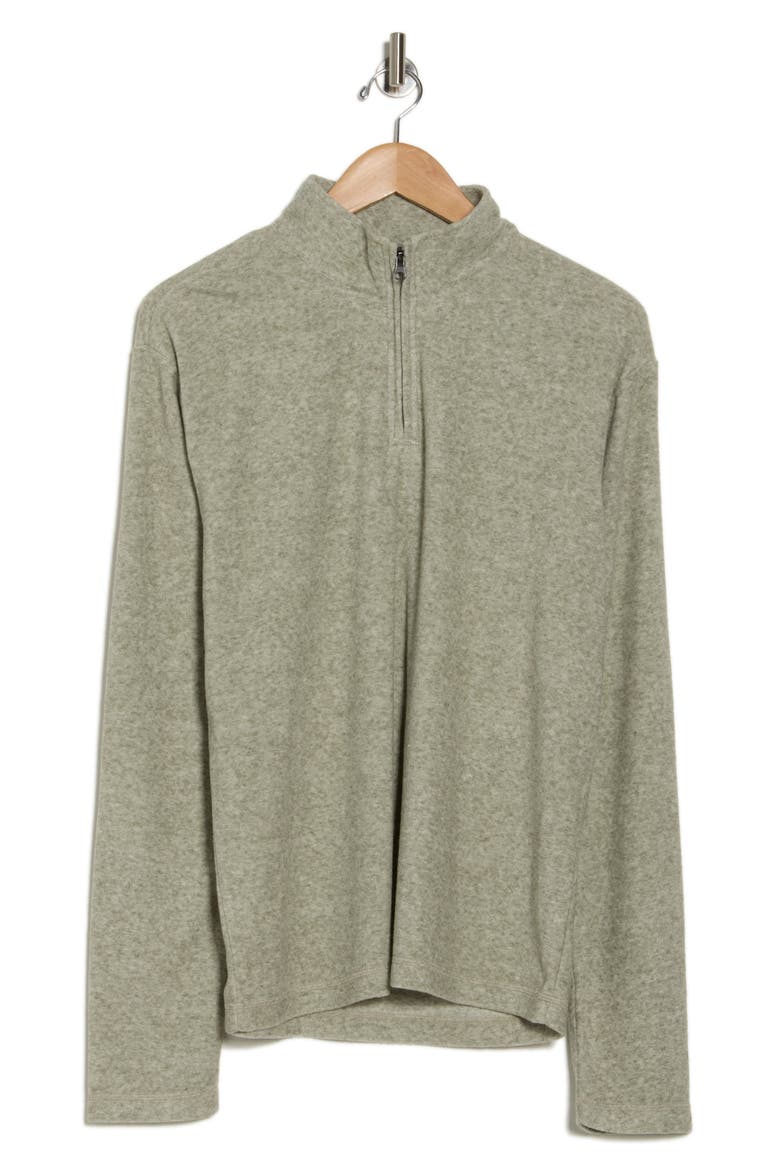 Heather Chenille Quarter Zip Pullover, Alternate, color, FROSTY GREEN HEATER