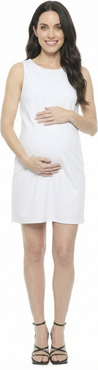 24seven Comfort Apparel Maternity Round Neck Sleeveless Mini Shift Dress