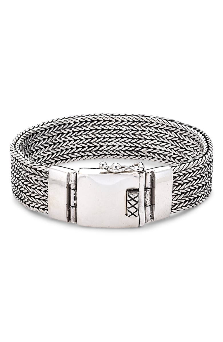 SAMUEL B. Woven Chain Bracelet, Main, color, Silver
