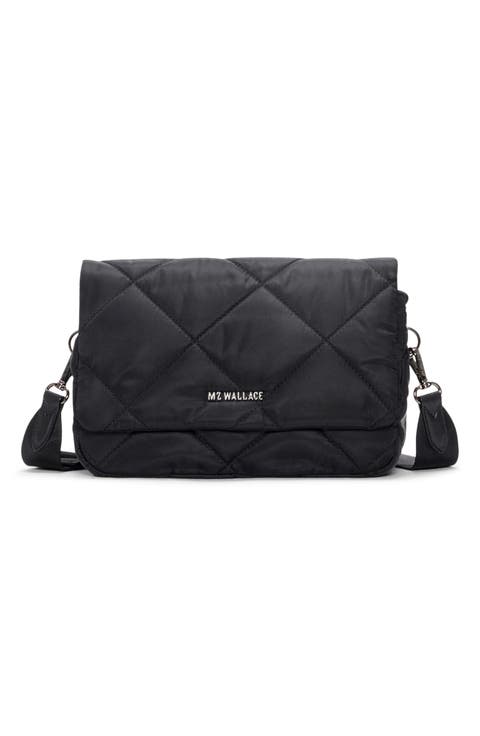 Madison Quilted Nylon Flap Crossbody Bag