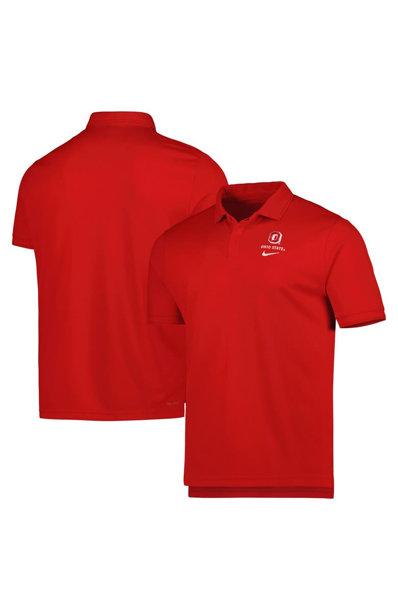 Nike Men's Nike Scarlet Ohio State Buckeyes UV Performance Polo, Main, color, 
