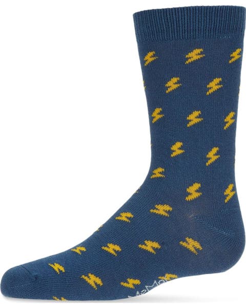 Lightning Bolt Crew Socks (Big Kid)