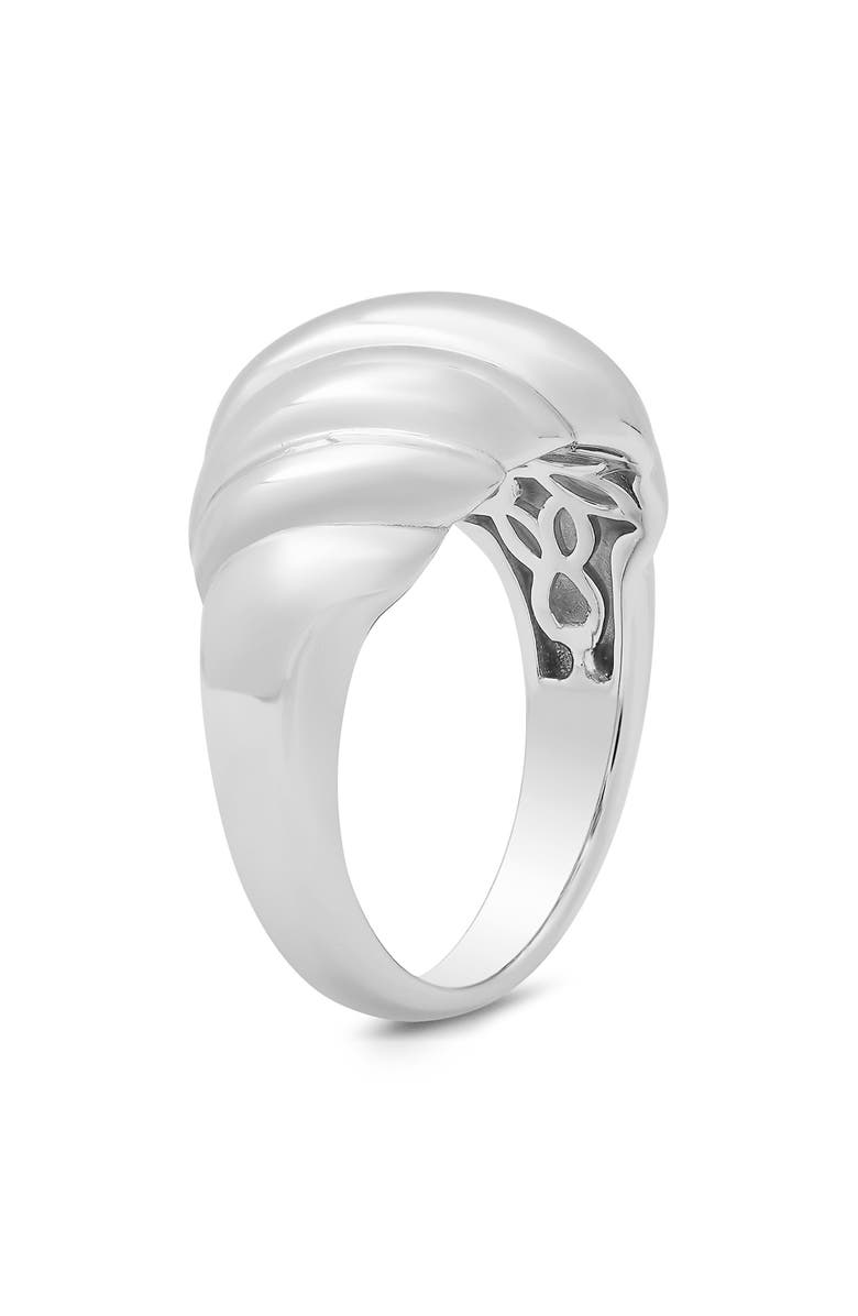 Queen Jewels Domed Shrimp Ring, Alternate, color, Silver