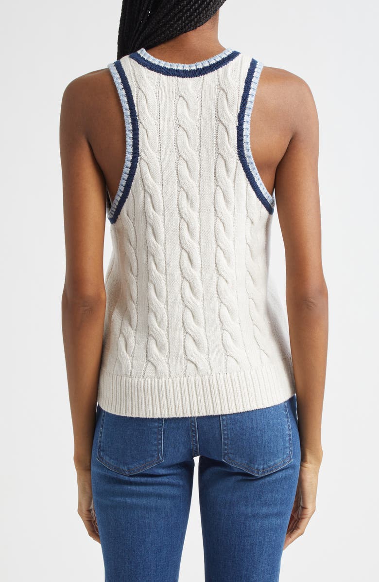Veronica Beard Jerrel Cable Linen & Silk Sweater Tank, Alternate, color, 