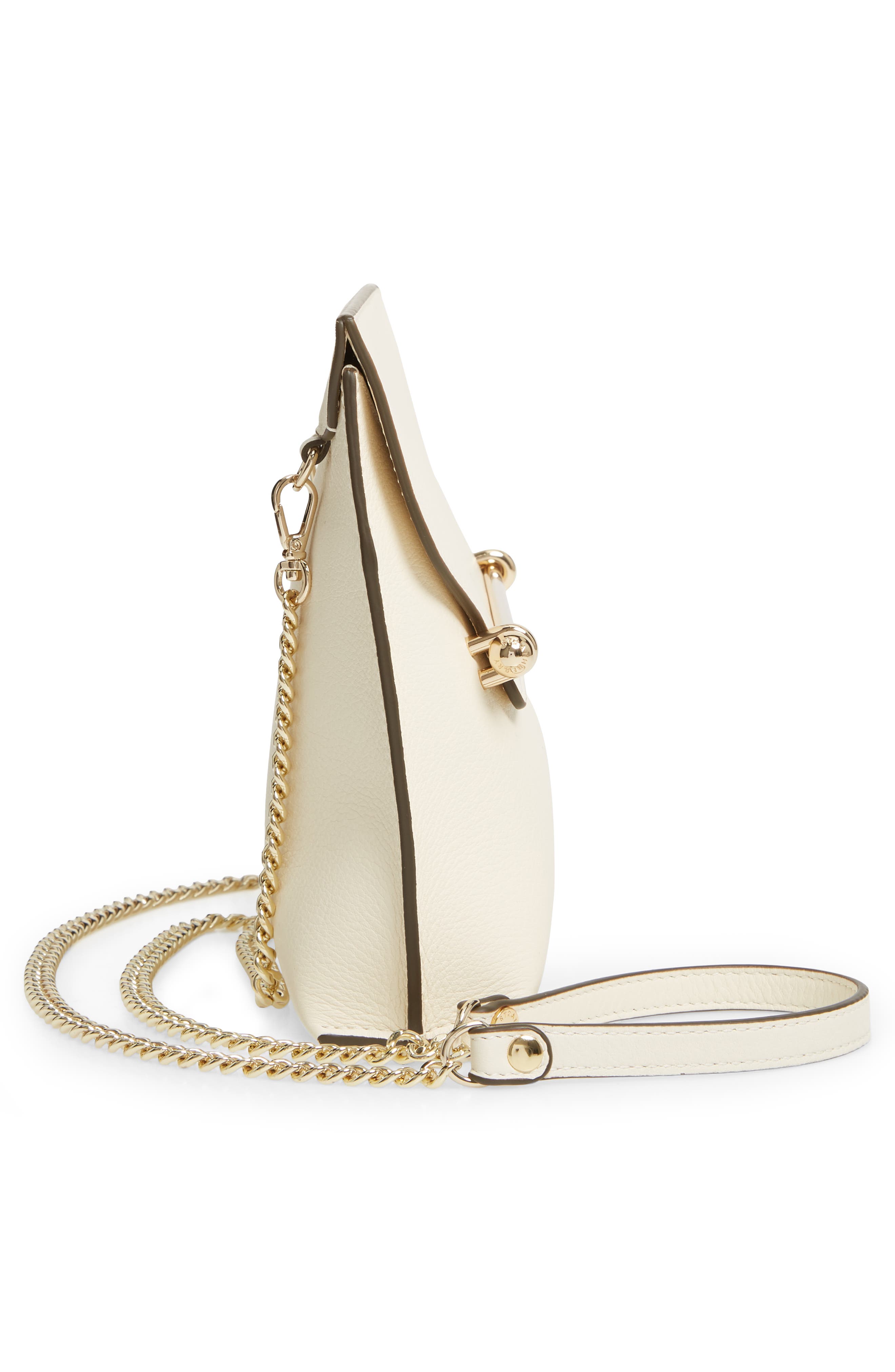 Strathberry East/West Stylist Calfskin Leather Clutch, Alternate, color, Vanilla