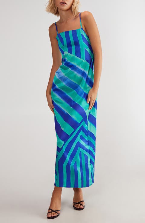 Monique Stripe Tie Back Maxi Dress
