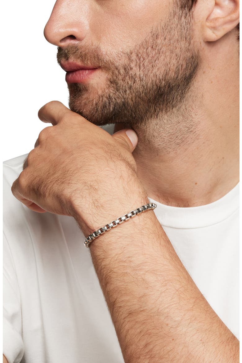 Men's Large Box Chain Link Bracelet, 5mm, Alternate, color, SILVER