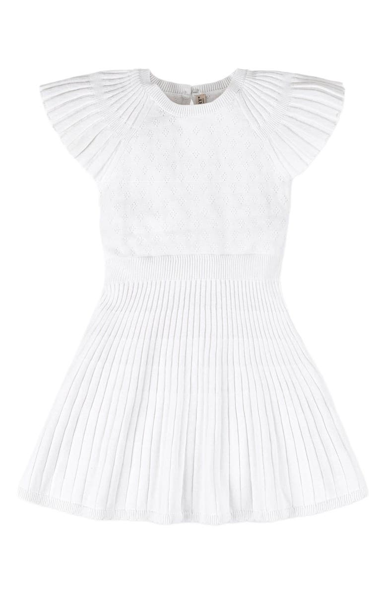 Hope & Henry Girls' Organic Flutter Sleeve Sweater Dress, Toddler, Alternate, color, 