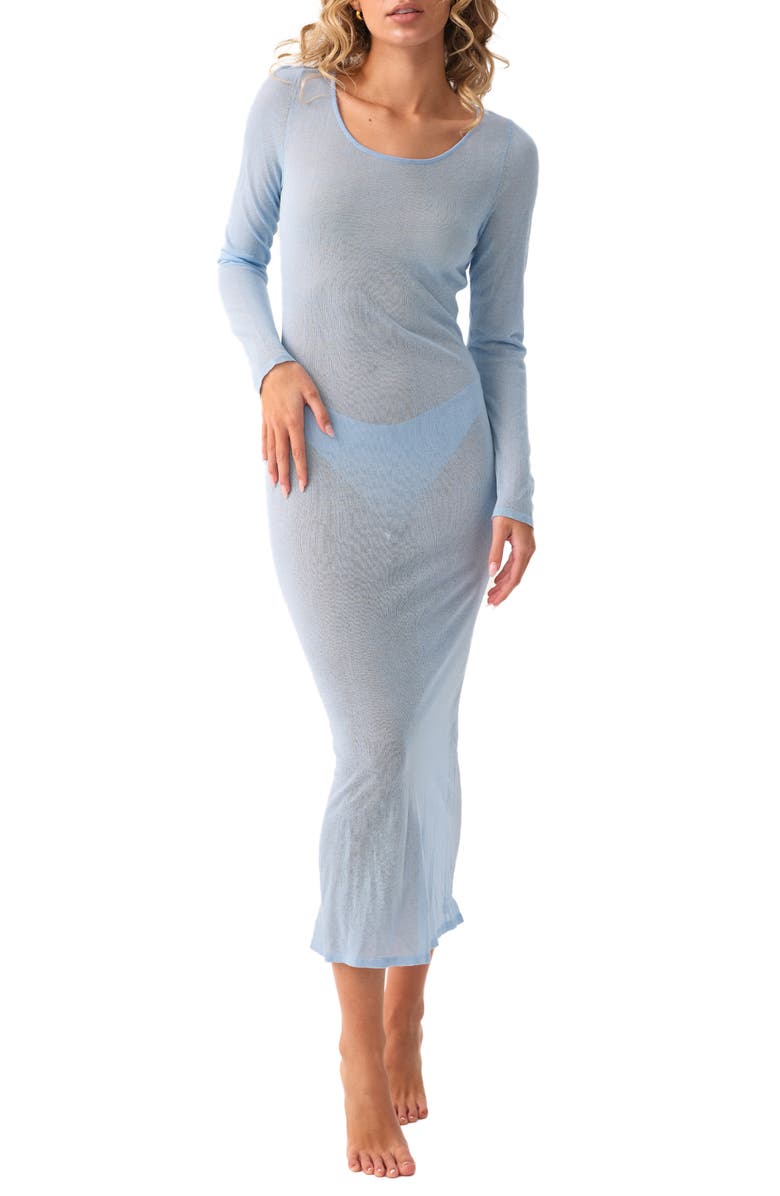 PQ SWIM Ada Long Sleeve Cover-Up Dress, Main, color, Tallulah