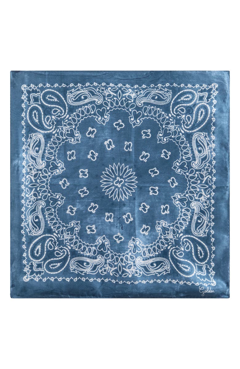 Golden Goose Golden Foulard Paisley Print Silk Square Scarf, Alternate, color,