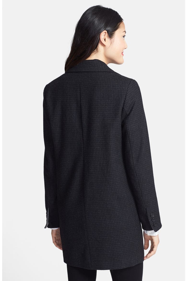 'Emma' Menswear Coat, Alternate, color, CHARCOAL/ BLACK