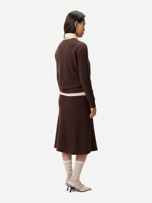 Gobi Cashmere A-line Cashmere Knitted Skirt In Brown