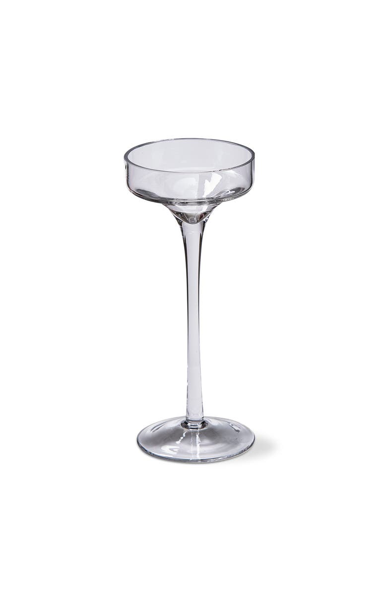 tag Paloma Pulled Clear Glass Stem Pillar Candle Holder Medium, Main, color, White