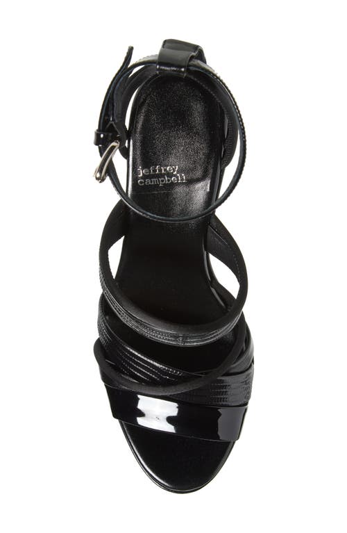 Jeffrey Campbell Tantalize Ankle Strap Platform Sandal In Black Combo