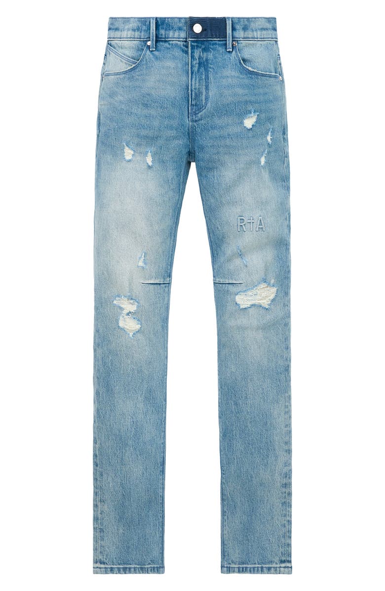RtA Clayton Ripped Skinny Jeans, Main, color, Golden Indigo