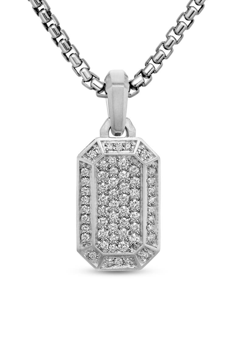 Streamline® Pavé Amulet with Diamonds, Main, color, STERLING SILVER
