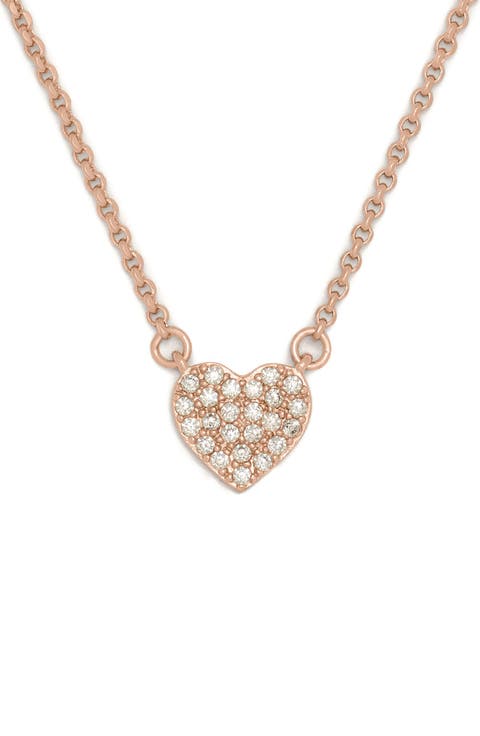 Pavé Heart Mini Pendant Necklace