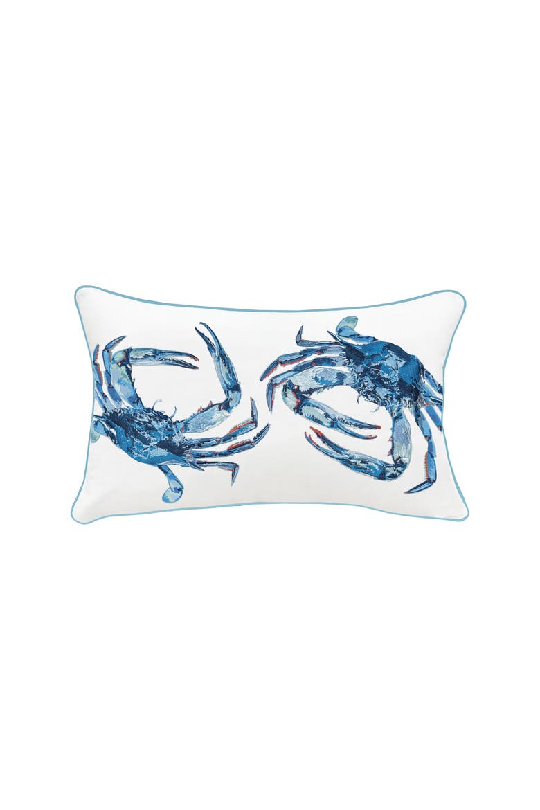 Blue Crab Lumbar Pillow, Main, color, Blue