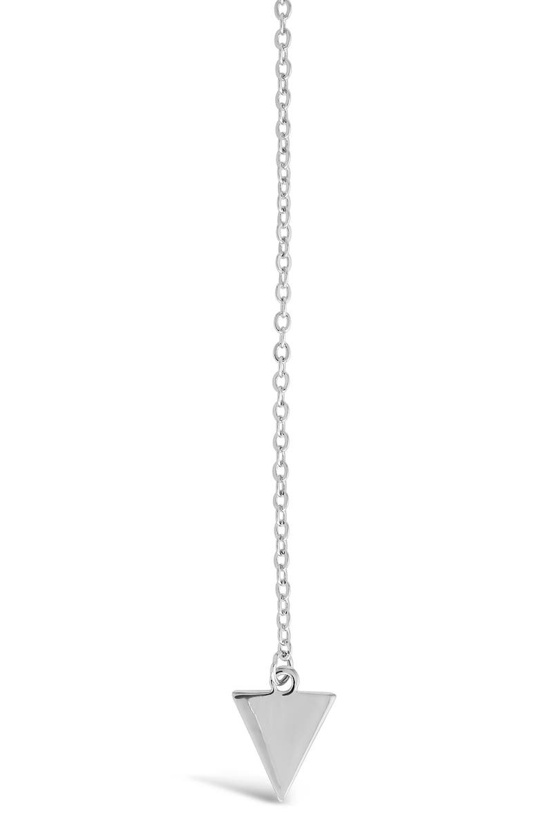 Sterling Forever Triple Layer Triangle Drop Y-Necklace, Alternate, color, Silver