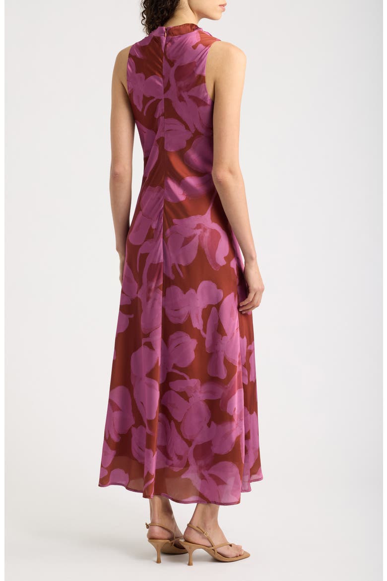Floral Cowl Neck Maxi Dress, Alternate, color, RUST PINK