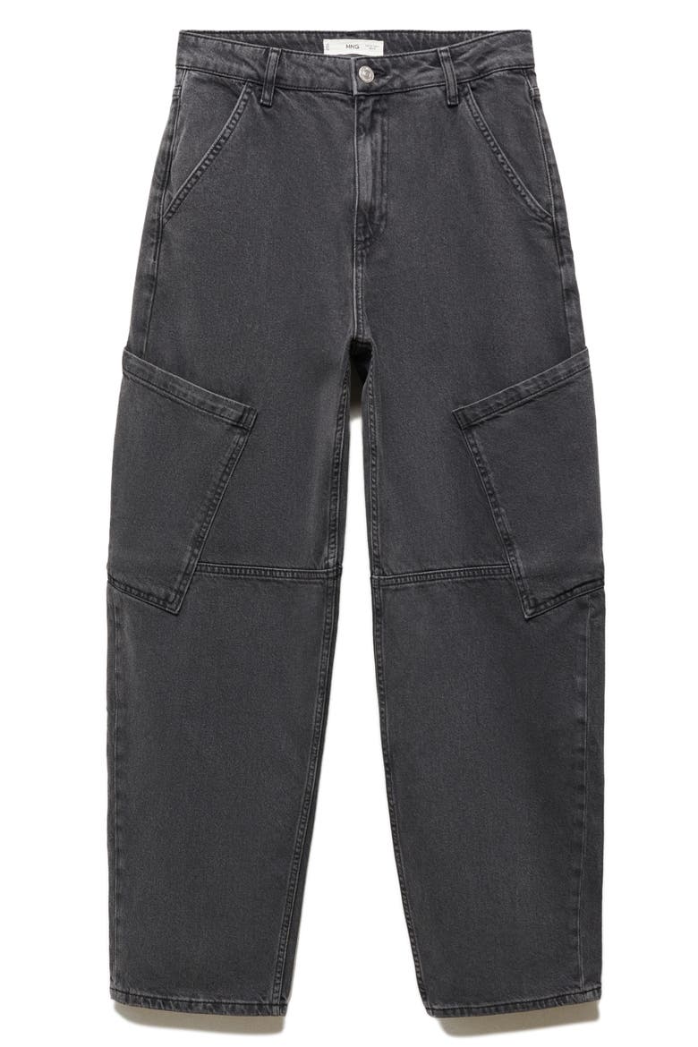 High Waist Barrel Jeans, Alternate, color, OPEN GREY