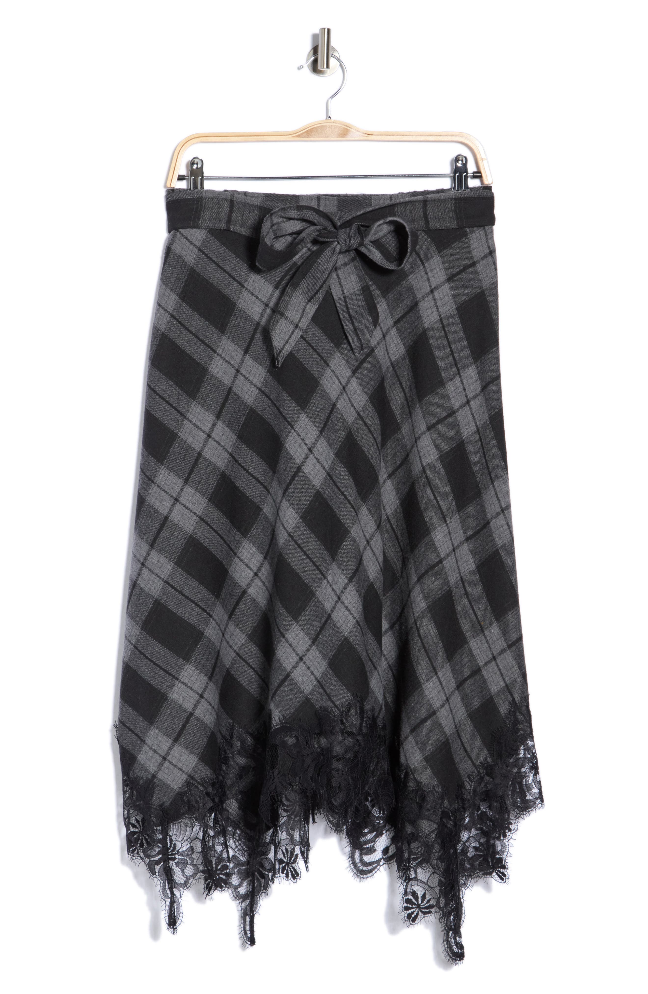 Lace Hem Midi Skirt