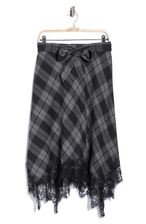 Lace Hem Midi Skirt