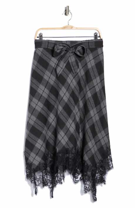 Lace Hem Midi Skirt