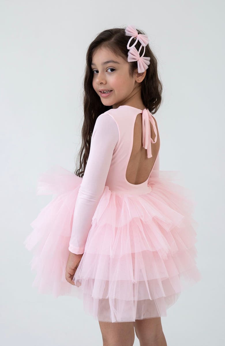 Mini Celebrities Ivy Open Back Fluffy Tutu Dress, Main, color, Pink Rose
