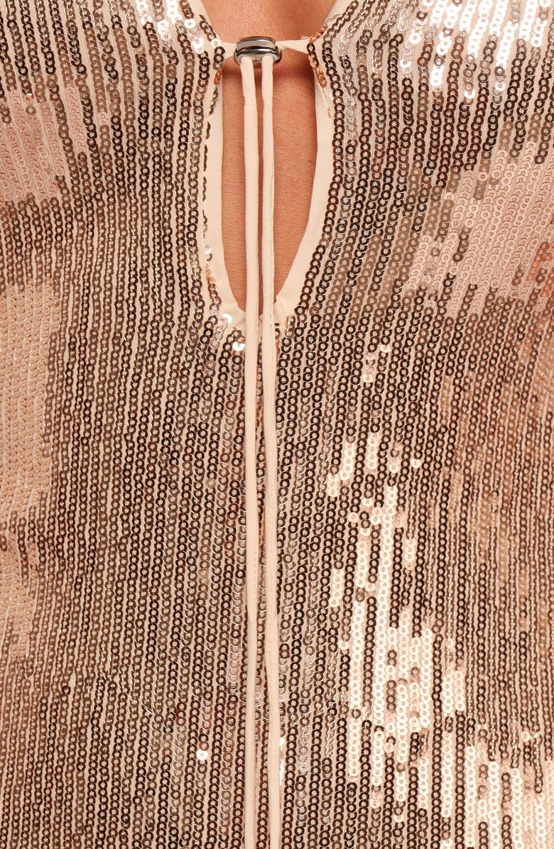 Petal & Pup Blaise Sequin Maxi Dress, Alternate, color, Gold