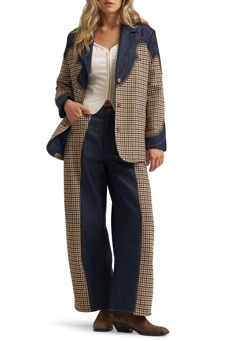 Houndstooth Cotton Blazer, Alternate, color, RINSE