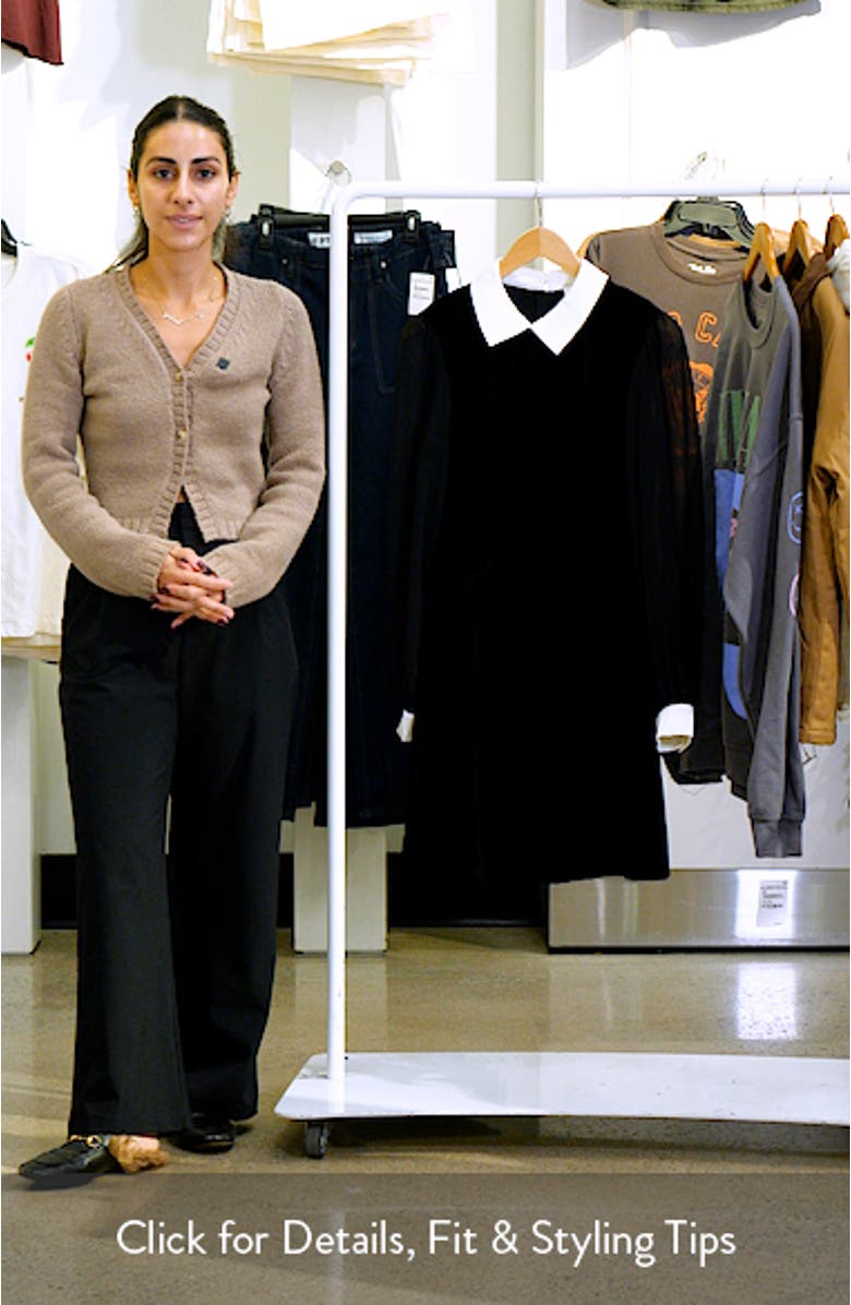 Collar Mixed Media Velvet Dress, sales video thumbnail