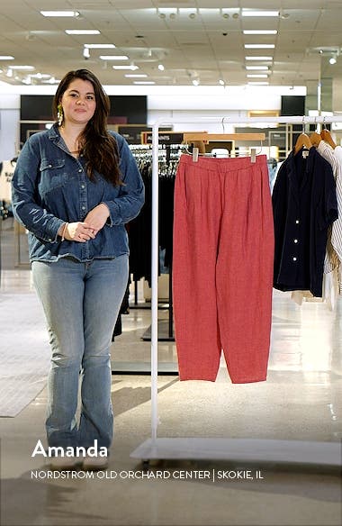 Eileen Fisher Pleated Linen Ankle Lantern Pants (Women) | Nordstromrack