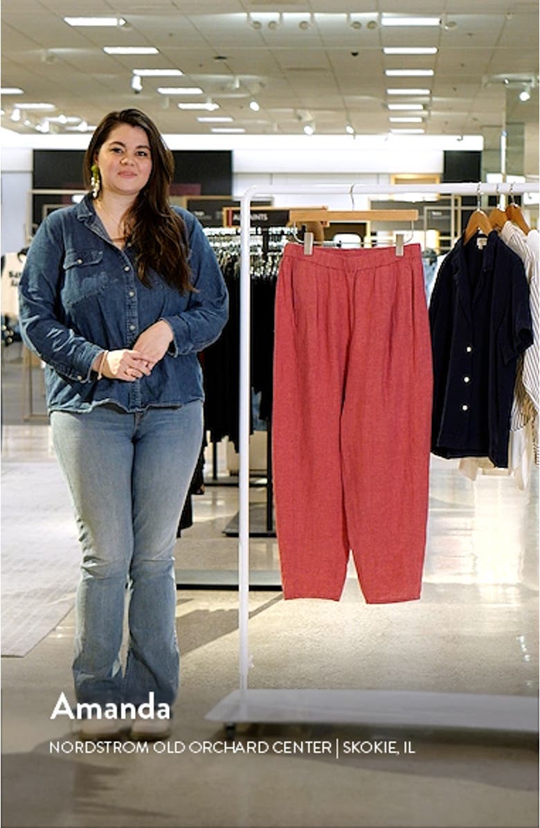 Pleated Linen Ankle Lantern Pants, sales video thumbnail