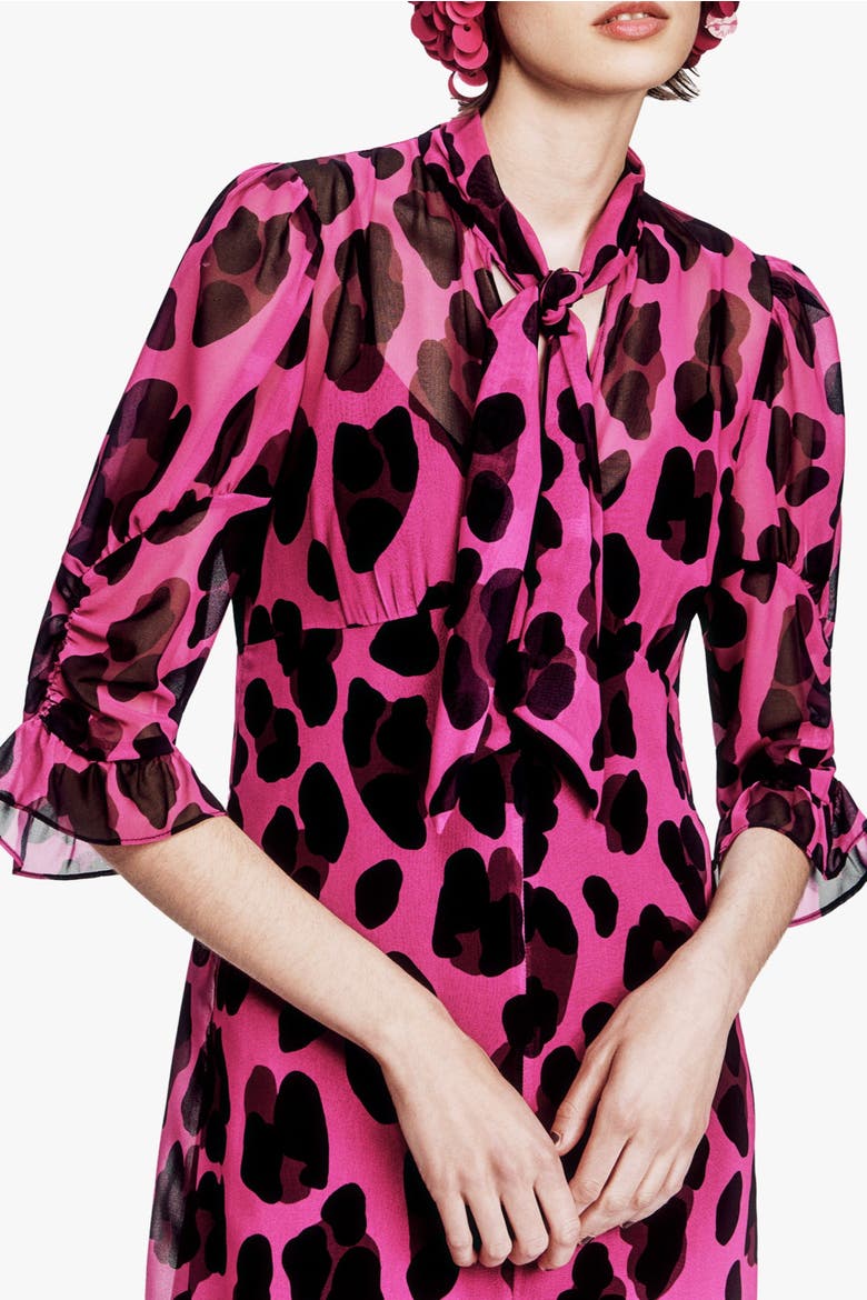 Jewel Jaguar Chiffon, Alternate, color, Ruby