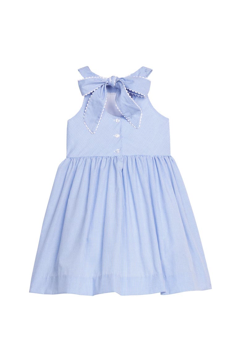 Kids' Bow Back Annie Dress, Alternate, color, Royal Mini Gingham