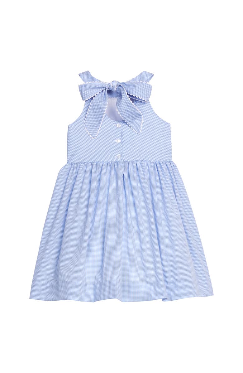 Little English Kids' Bow Back Annie Dress, Alternate, color, Royal Mini Gingham