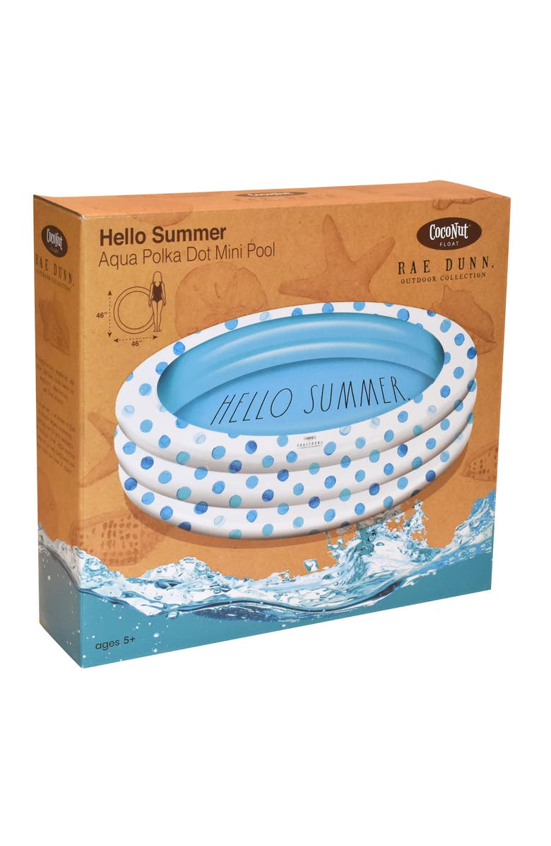 Rae Dunn Hello Summer Aqua Poka Dots 46" Mini Pool, Alternate, color, Blue