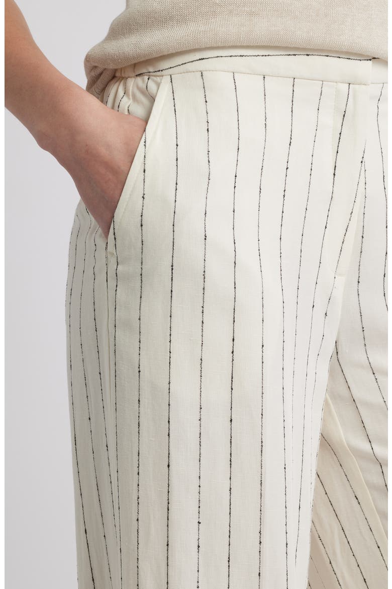 The Lennox Pinstripe Wide Leg Trousers, Alternate, color, IVORY- BLACK PINSTRIPE