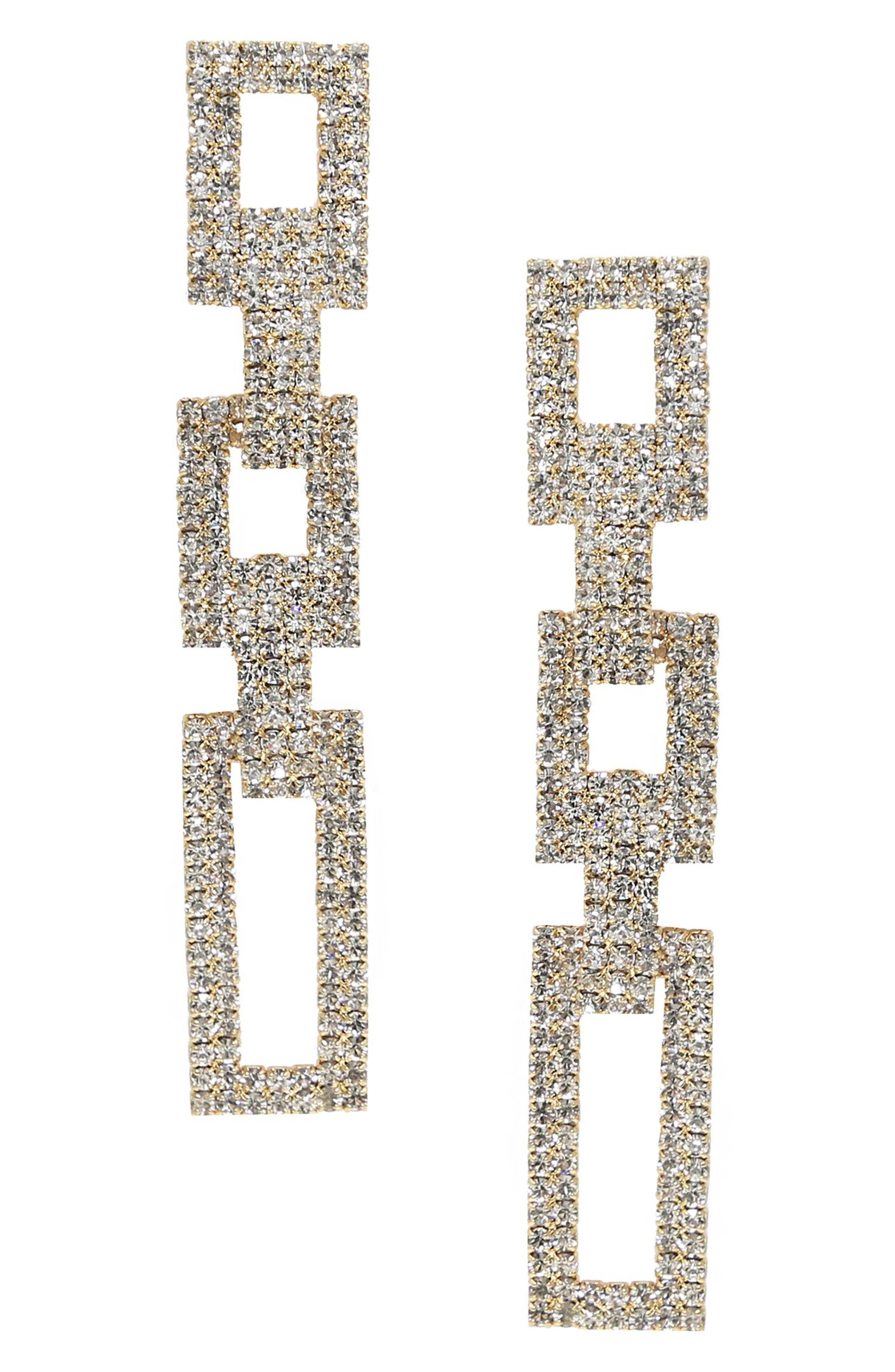 Ettika Rectangular Link Drop Earrings (Women) | Nordstromrack