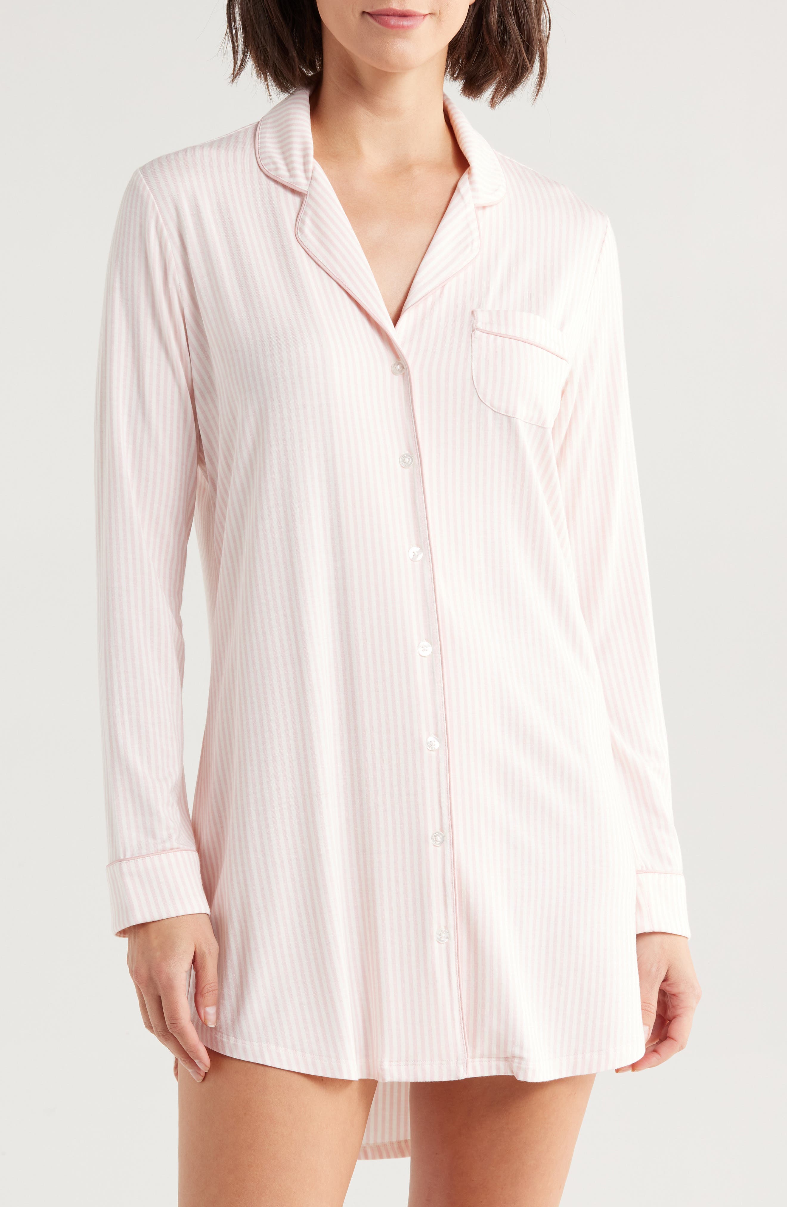 PINK PEACHSKIN SKINNY STRIPE