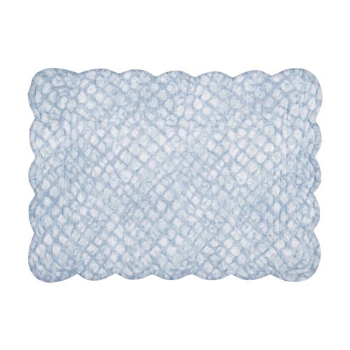 C & F Home C&f Home Shoreline Waters Scalloped Placemats Set Of 6 Nautical Design, 13" X 19" In Blue