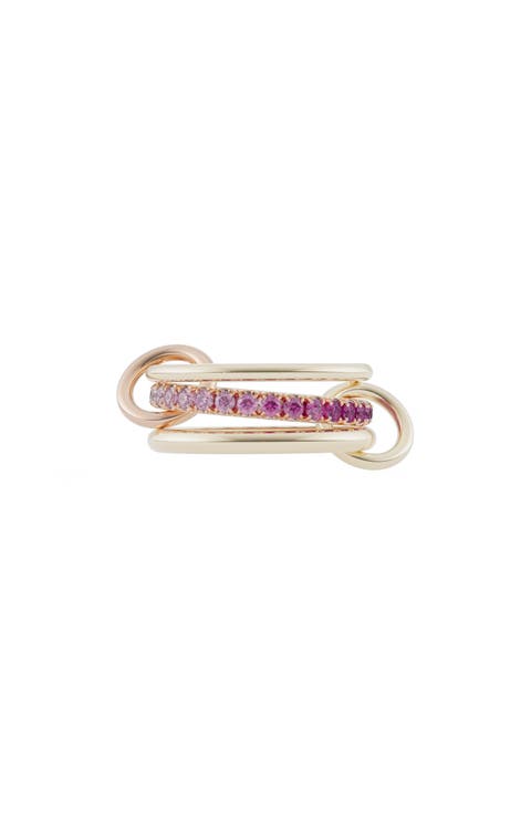 Petunia Ombré Pink Sapphire Linked Ring