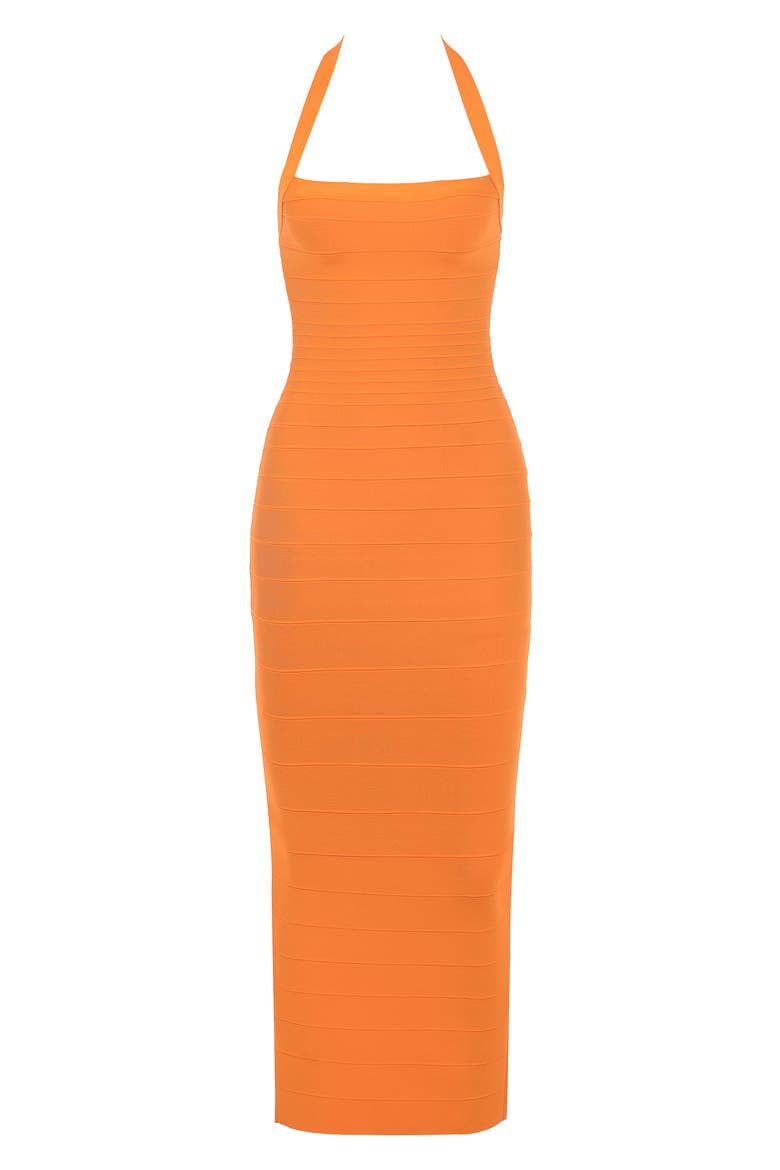 The Silhouette Halter Neck Bandage Maxi Dress, Alternate, color, TANGERINE