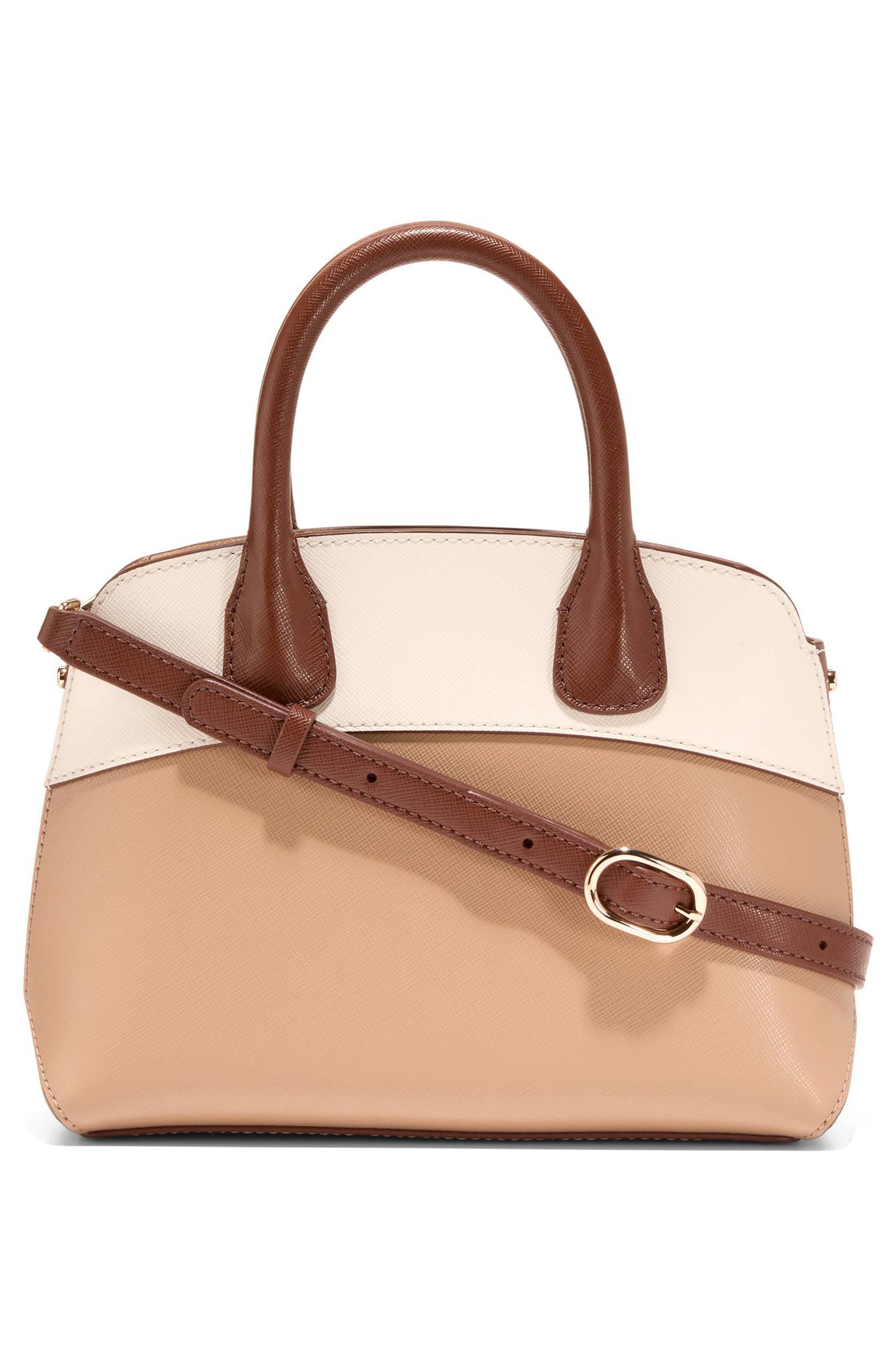 Cole Haan The Lady Small Satchel Bag, Alternate, color, Tuscan Sand Ivory / Cuoio