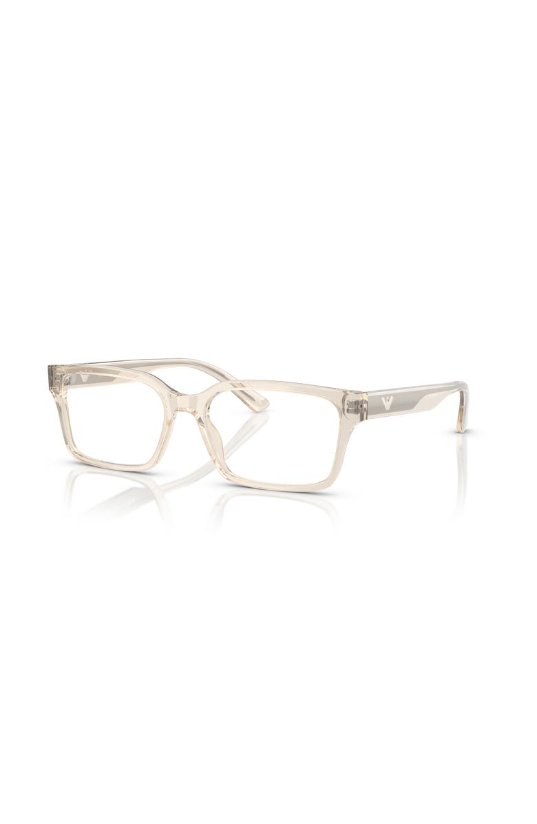 Emporio Armani 53mm Rectangle optical glasses, Main, color, Transparent