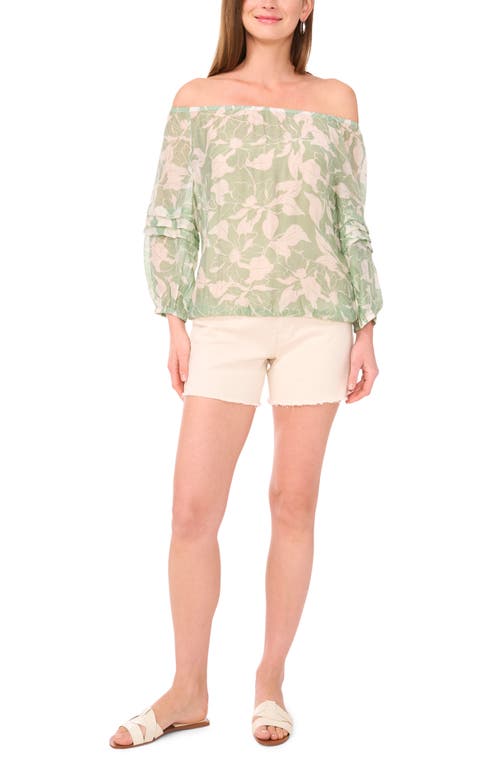 Vince Camuto Off The Shoulder Top In Green